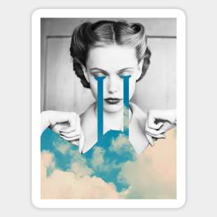 Cry Baby Cry - Surreal/Collage Art Magnet